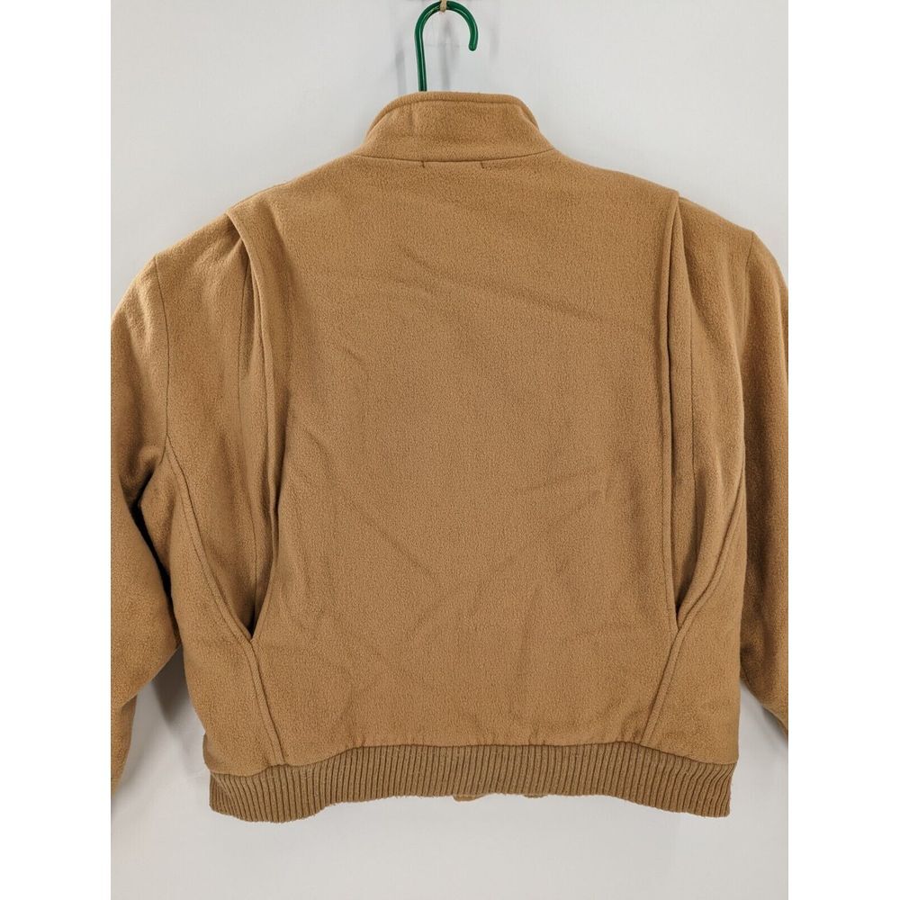 Woolrich Vintage USA Made Men's Wool Tan Bomber Jacket Coat, Flannel Lined, XL - Picture 7 of 12
